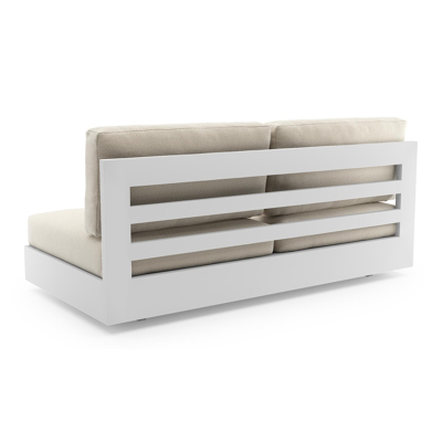 Como loungebank in wit aluminium met althea off white all weather cosytica kussen