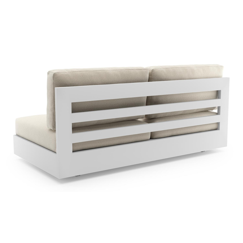 Como loungebank in wit aluminium met althea off white all weather cosytica kussen