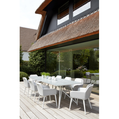 Altera tuinstoel wit-grijs - aluminium en textilene