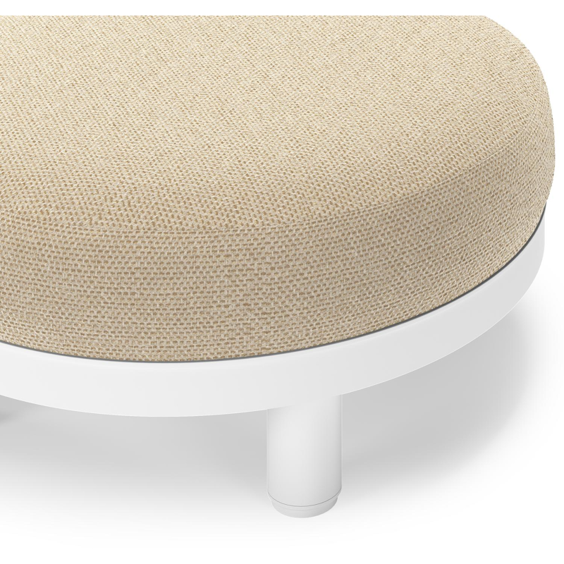 Donato lounge poef in wit aluminium met All Weather Cosytica Althea Camel kussen