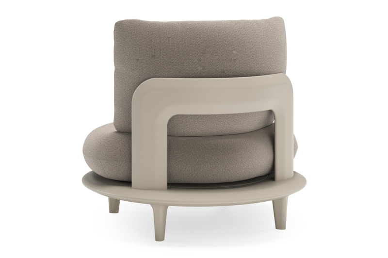 Bomero loungestoel in beige aluminium met savane coconut all weather sunbrella® luxe kussen