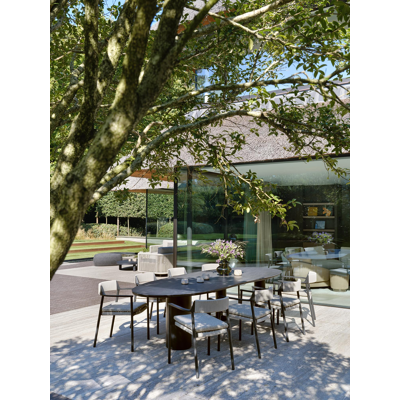 Organo tuintafel organisch in zwart aluminium en volkeramiek basalt black - L 320 x B 120 x H 74 cm