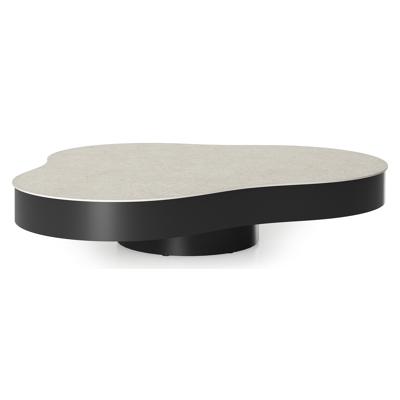 Table de basse Lomano cloud en aluminium noir et céramique pleine Shilin - Lg. 131 x Lrg. 108 x Haut. 25 cm