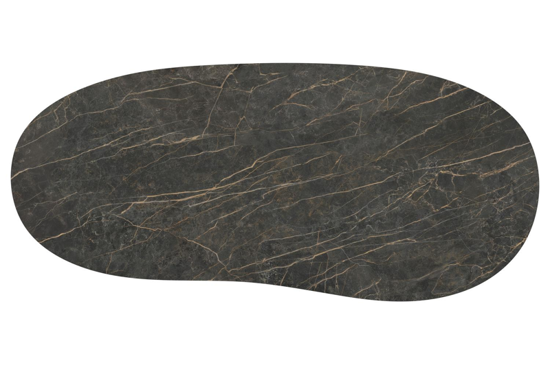 Amico tuintafel organisch in beige aluminium en volkeramiek Black Obsession - L 320 x B 145 x H 73.5 cm