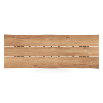 Portorivo tuintafel rechthoekig in zwart aluminium en teak - L 300 x B 107 x H 78 cm