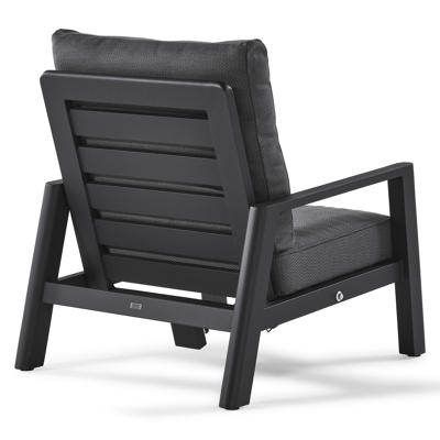 Cirello loungeset in zwart aluminium met lopi shadow all weather sunbrella® luxe kussens