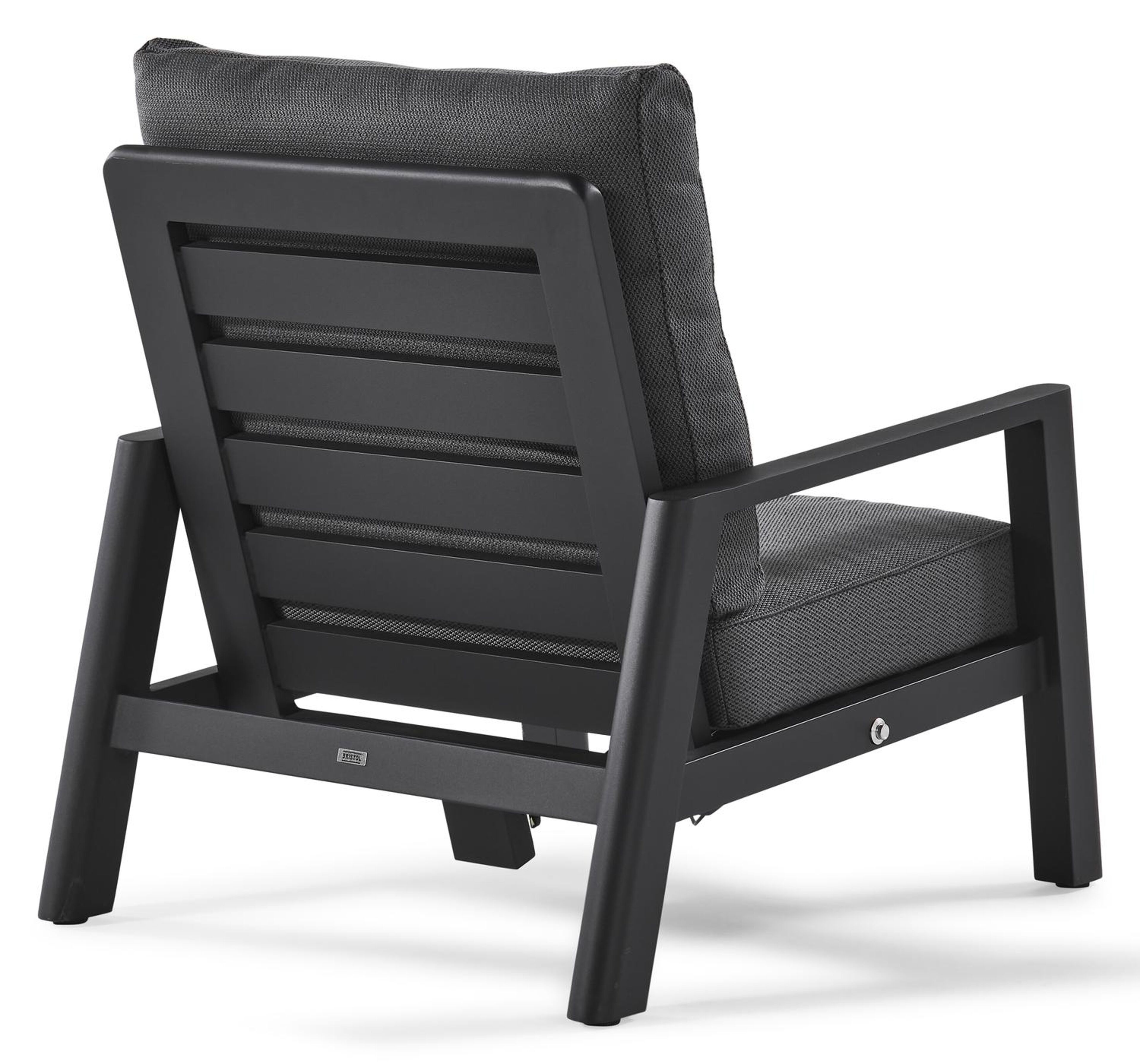 Cirello loungeset in zwart aluminium met lopi shadow all weather sunbrella® luxe kussens