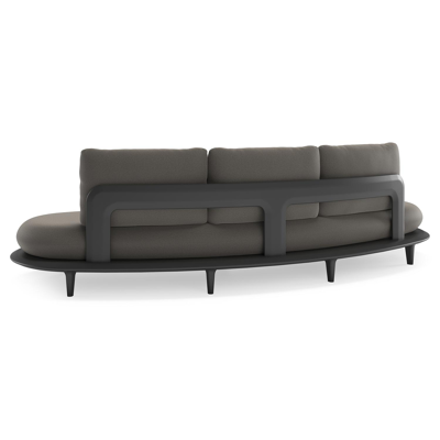 Canape de jardin Bomero en aluminium noir et coussins en all weather sunbrella® luxe natte dark taupe