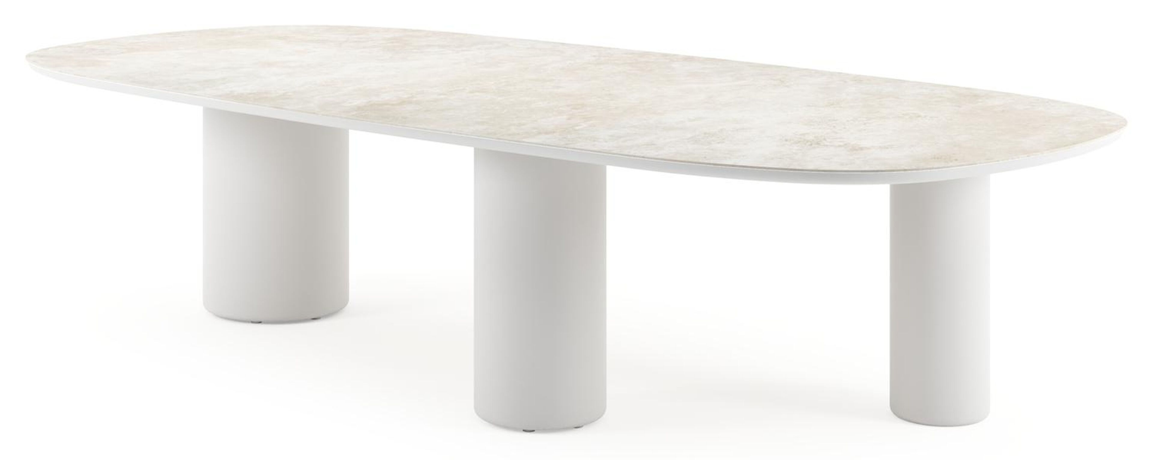 Amico tuintafel bombo xl in wit aluminium en volkeramiek Rapolano - L 320 x B 148 x H 74 cm