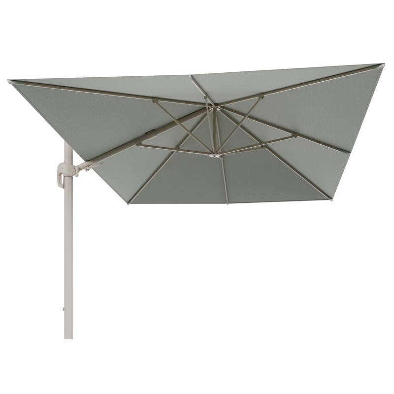 Rufina zweefparasol tiltfunctie in beige aluminium en parasoldoek in All Weather Sunbrella® Luxe Slow Spirea - L1 400 x L2 300 cm (zonder voet) (zonder voet)