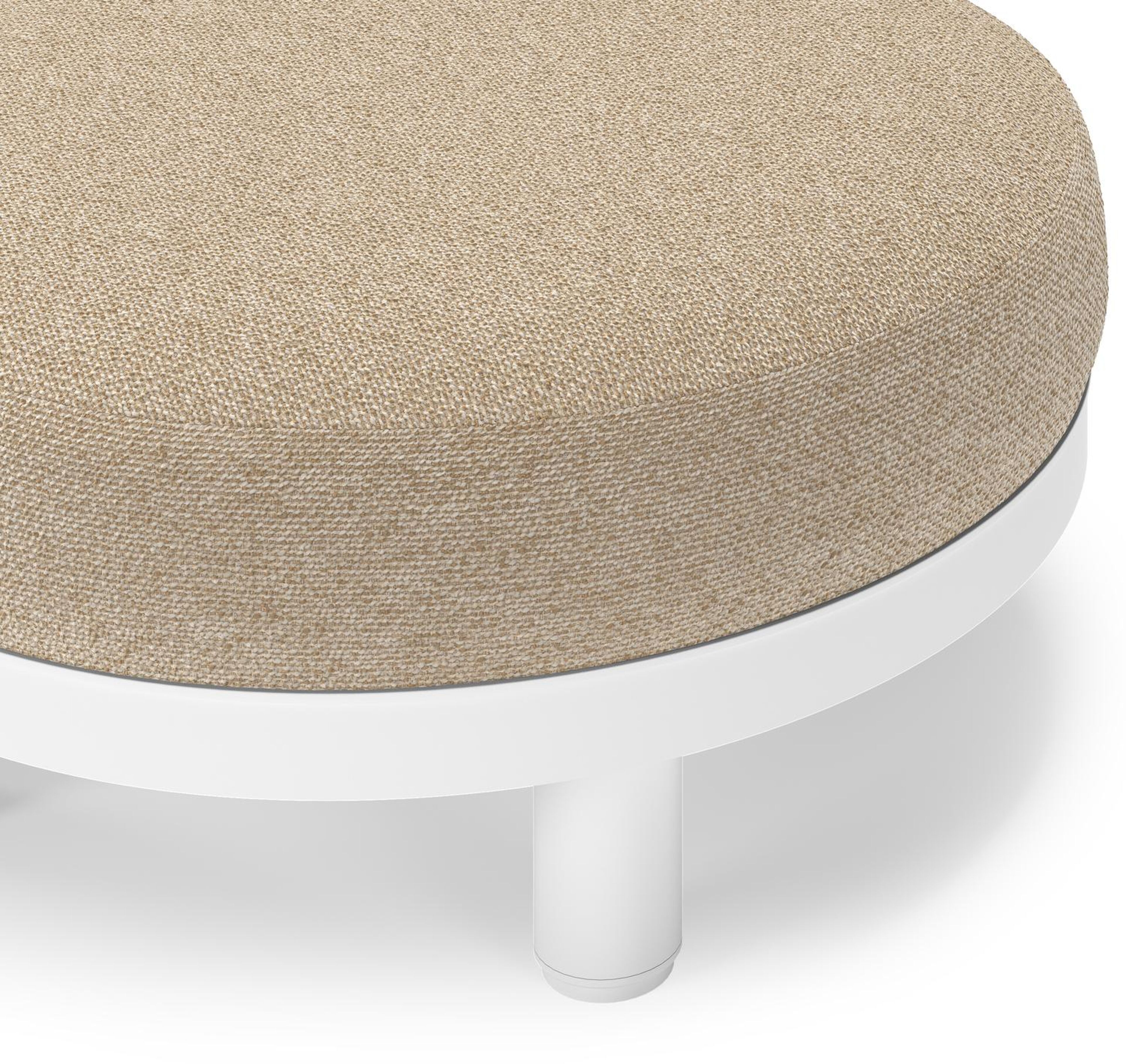 Donato lounge poef in wit aluminium met All Weather Cosytica Madagascar Oak kussen