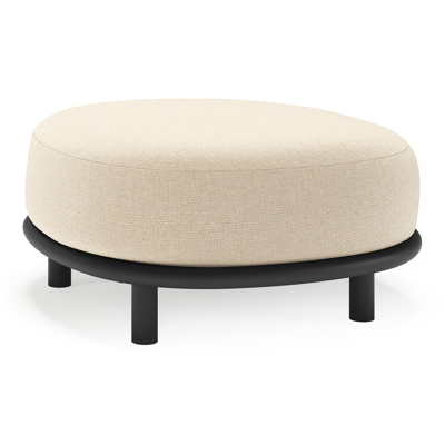 Lupino poef in zwart aluminium met althea chalk all weather cosytica kussen