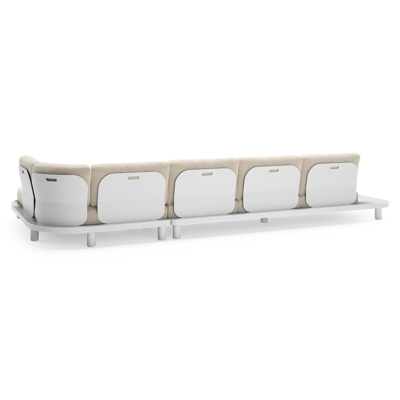 Donato loungehoek in wit aluminium met all weather cosytica Althea Off White kussen