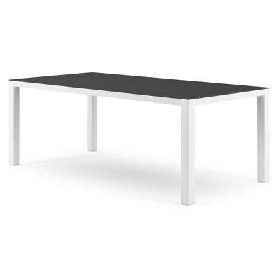 Como tuintafel in wit aluminium en volkeramiek Nero Black - L 200 x B 100 x H 75 cm