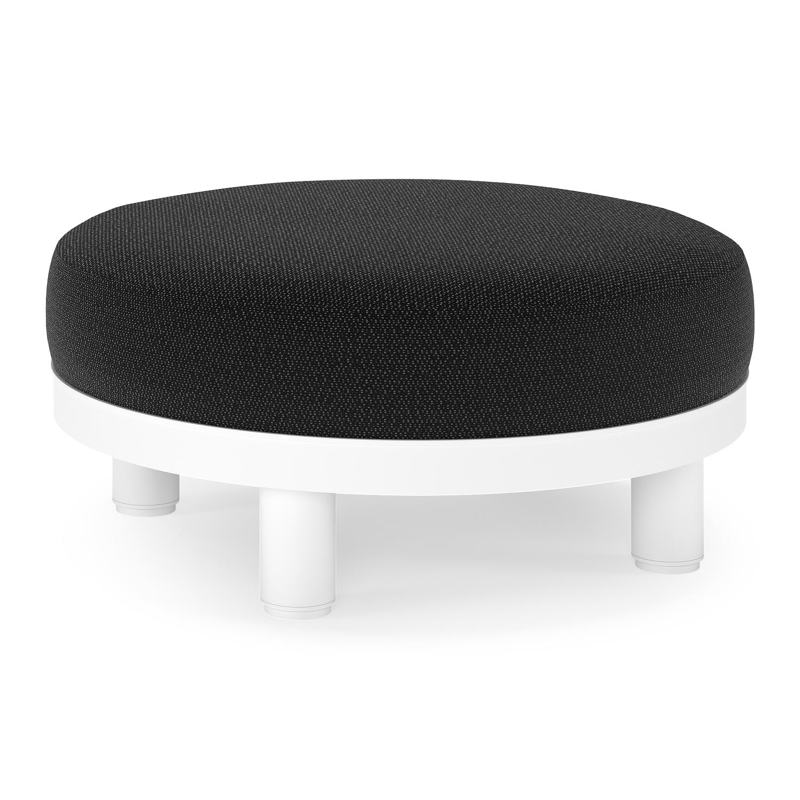 Donato lounge poef in wit aluminium met All Weather Sunbrella® Luxe Lopi Baribal kussen