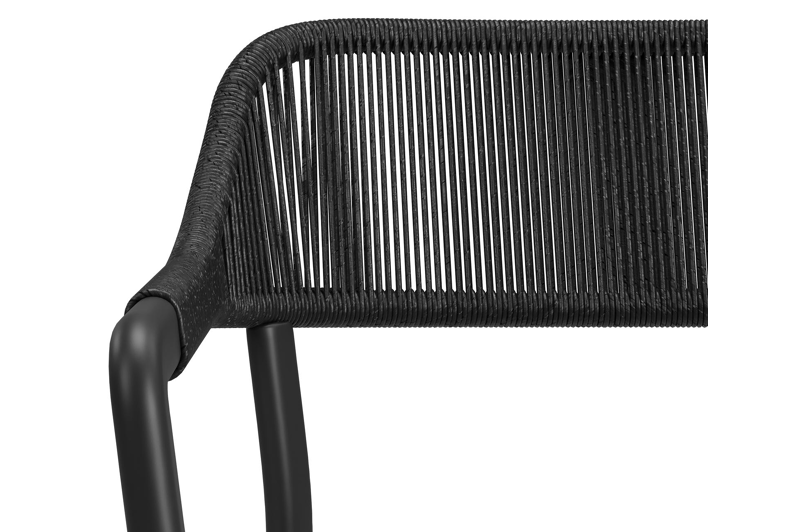 Cesano stapelbare tuinstoel in zwart aluminium en zwart wicker