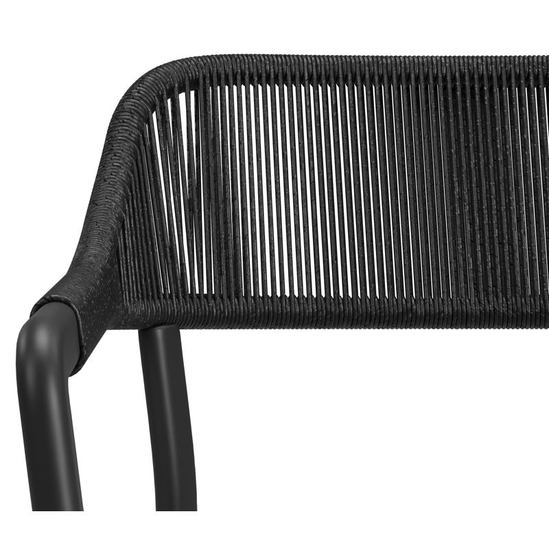 Cesano stapelbare tuinstoel in zwart aluminium en zwart wicker