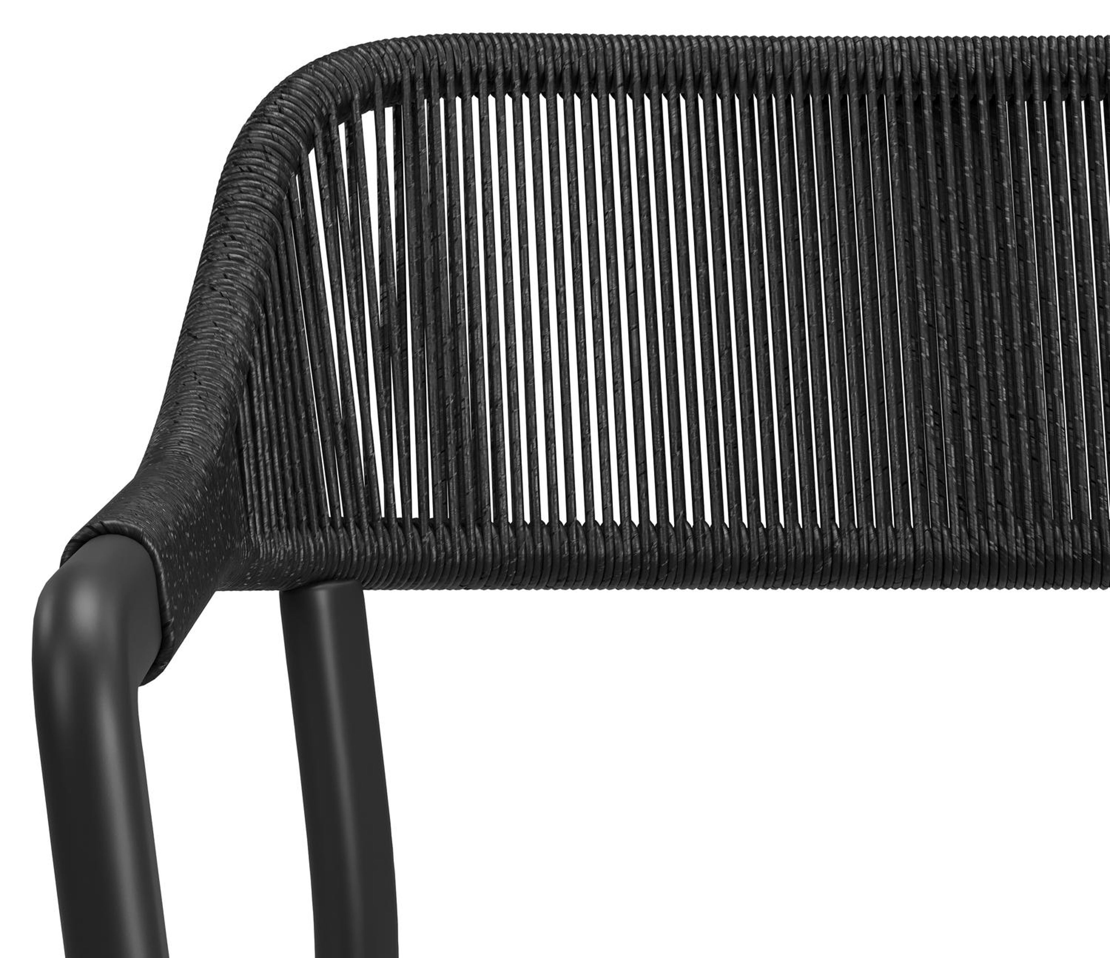 Cesano stapelbare tuinstoel in zwart aluminium en zwart wicker