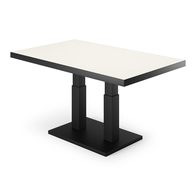 Veneto loungetafel in wit aluminium en sintered stone crema minerale - L 140 x B 85 x H 49/72 cm