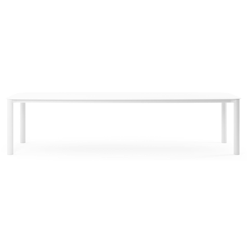 Orso tuintafel bootvorm in wit aluminium en volkeramiek arctic white - L 315 x B 115 x H 75 cm