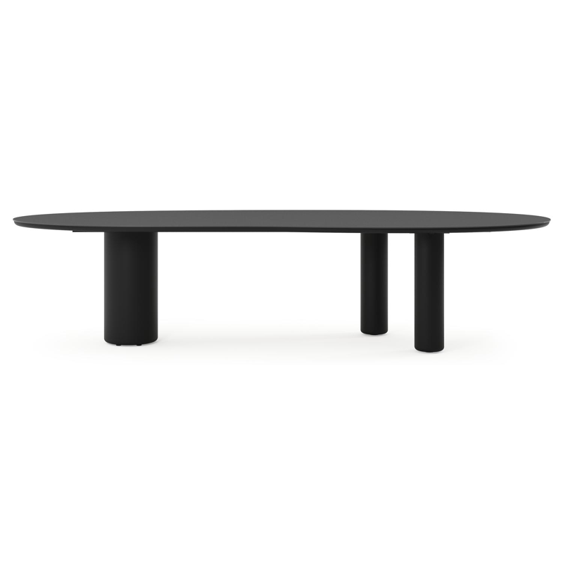 Amico tuintafel organisch in zwart aluminium en volkeramiek Nero Black - L 320 x B 120 x H 73.5 cm