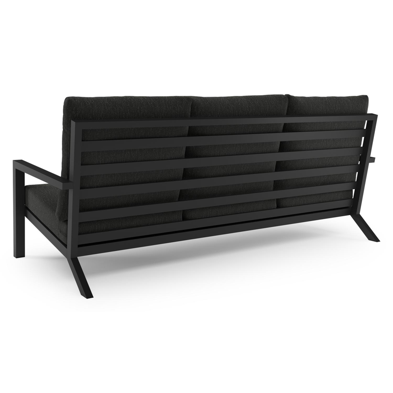 Arnes loungeset in zwart aluminium met sky black weather+ softtouch kussen