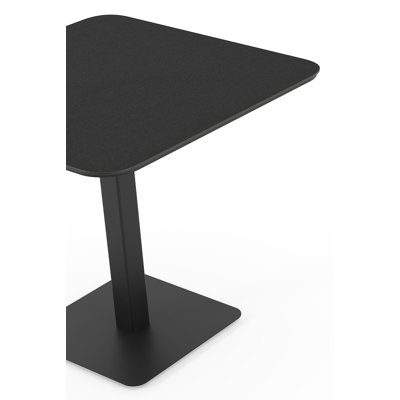 Fano kantelbare tuintafel vierkant afgerond in zwart aluminium en volkeramiek nero black - L 80 x B 80 x H 72.5 cm