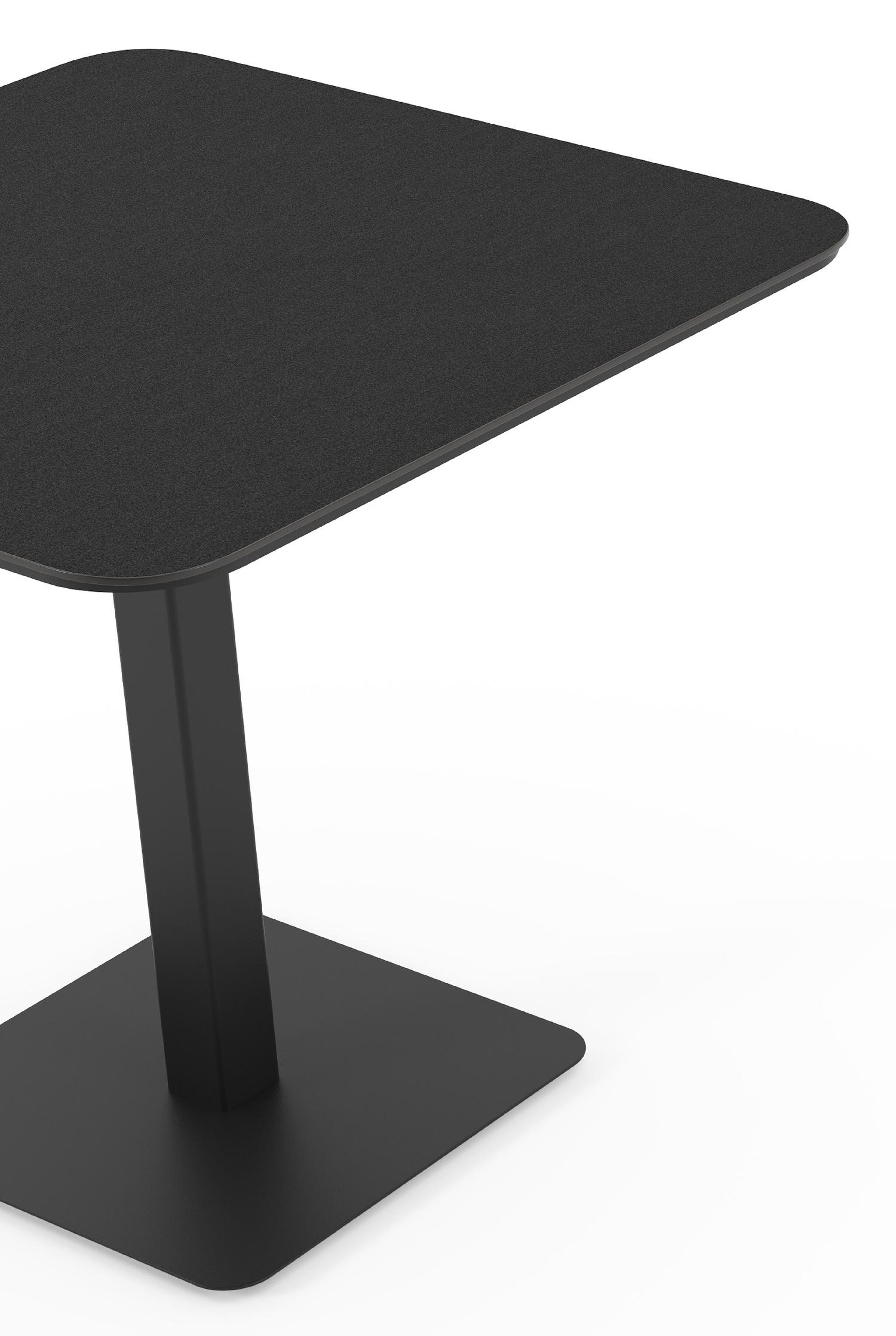 Fano kantelbare tuintafel vierkant afgerond in zwart aluminium en volkeramiek nero black - L 80 x B 80 x H 73 cm