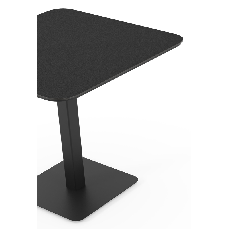 Fano kantelbare tuintafel vierkant afgerond in zwart aluminium en volkeramiek nero black - L 80 x B 80 x H 72.5 cm