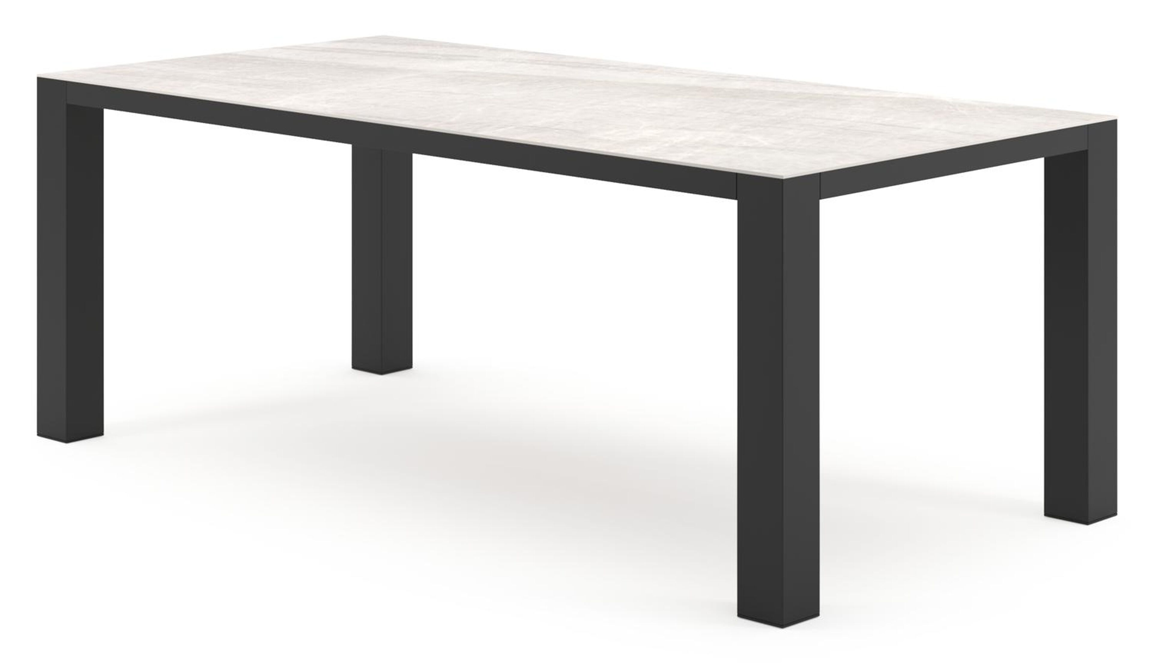 Nano tuintafel rechthoekig in zwart aluminium en volkeramiek Taj Mahal - L 200 x B 100 x H 75 cm