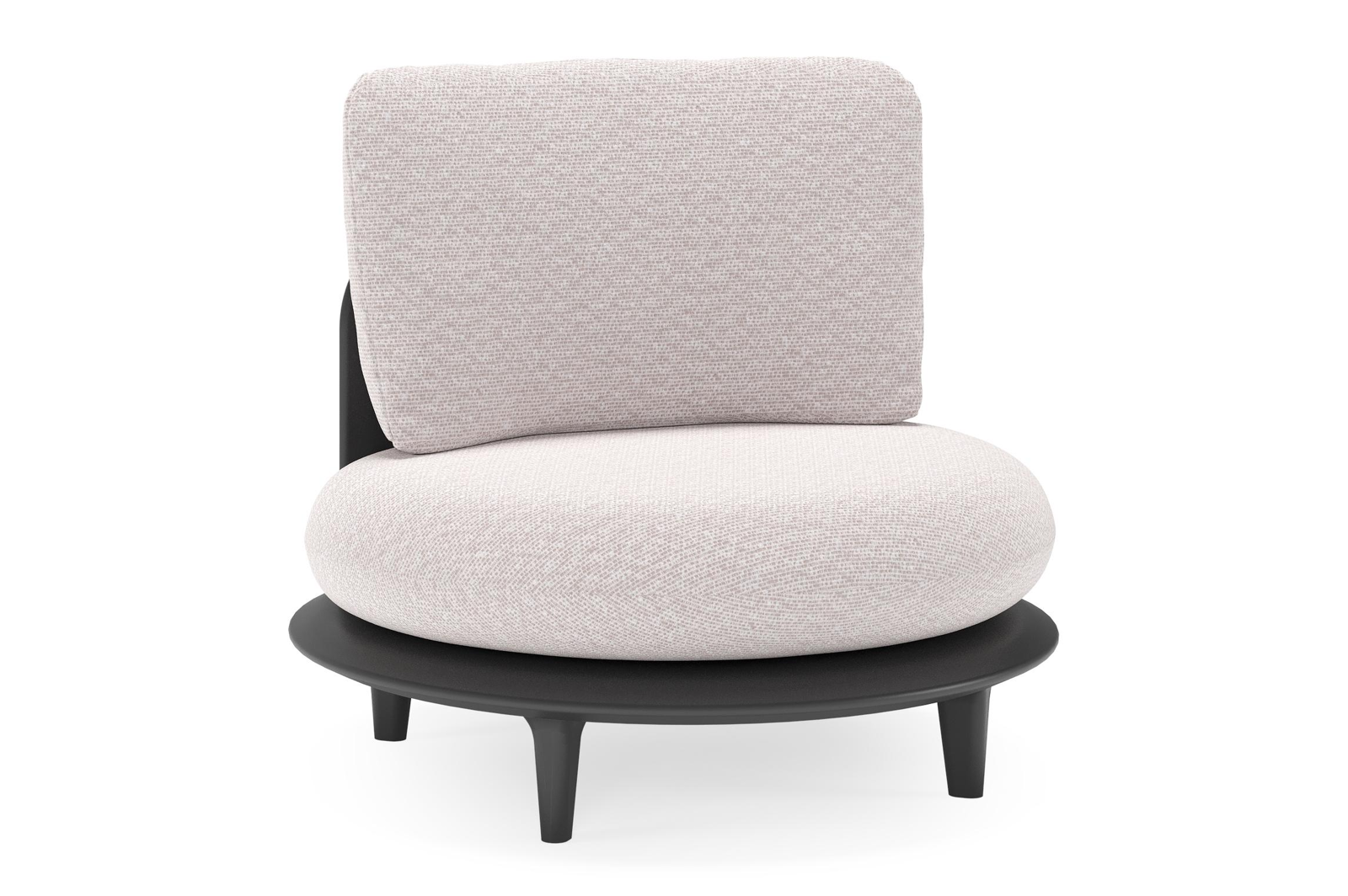 Bomero loungestoel in zwart aluminium met wander gobi all weather sunbrella® luxe kussen