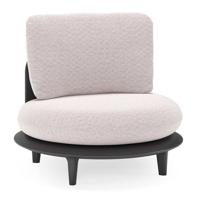 Bomero loungestoel in zwart aluminium met wander gobi all weather sunbrella® luxe kussen