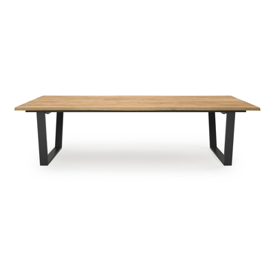 Pagino tuintafel in zwart aluminium en teak - L 300 x B 112 x H 75,5 cm