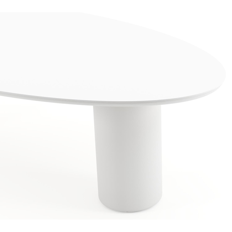 Amico tuintafel ovaal in wit aluminium en volkeramiek Arctic White - L 260 x B 125 x H 73.5 cm