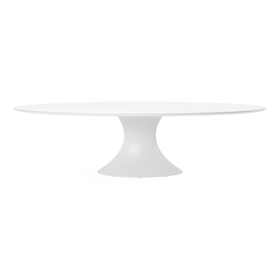 Fano tuintafel ovaal in wit aluminium en volkeramiek arctic white - L 290 x B 148 x H 75 cm