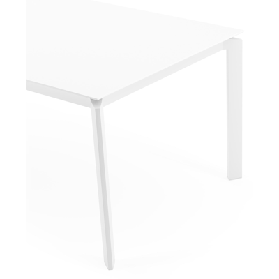 Cirello tuintafel in wit aluminium en volkeramiek arctic white - L 200 x B 100 x H 75 cm
