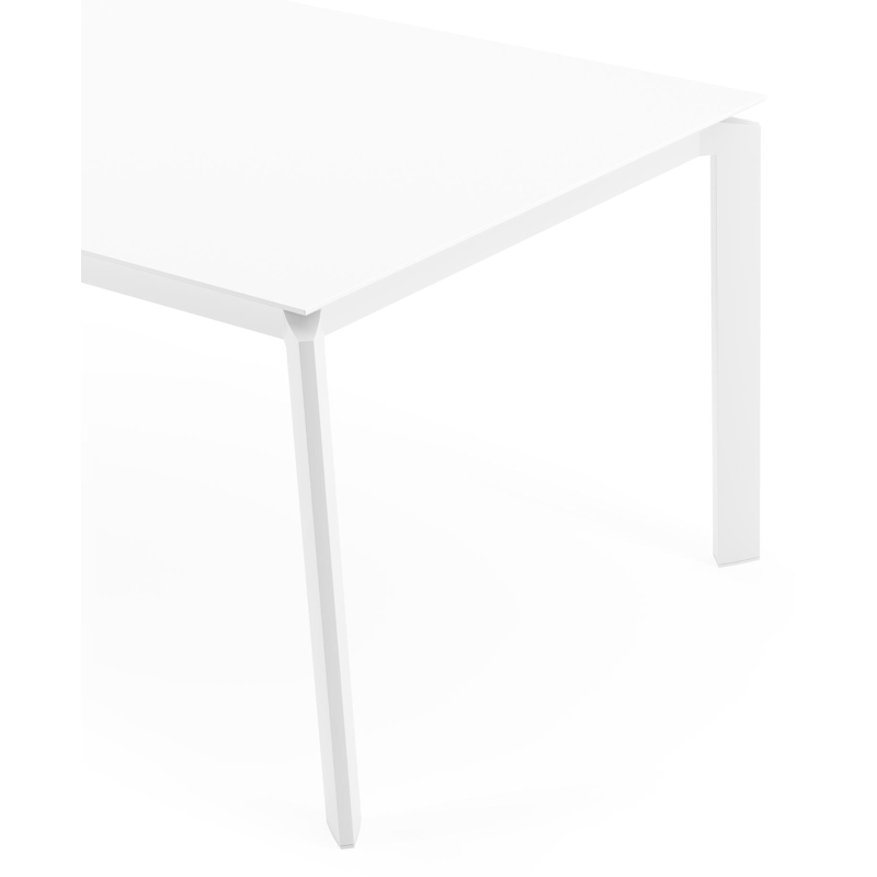 Cirello tuintafel in wit aluminium en volkeramiek arctic white - L 200 x B 100 x H 75 cm