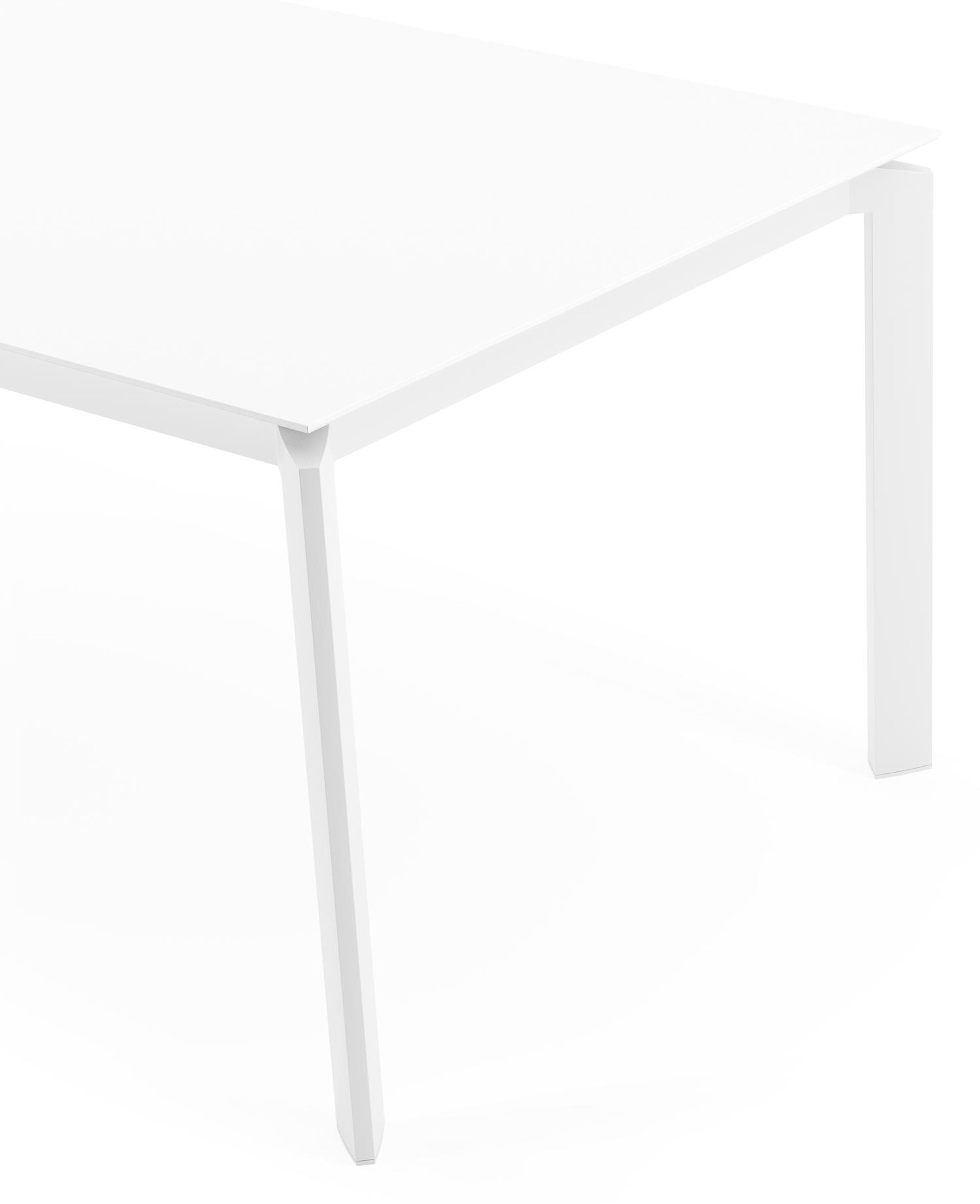 Cirello tuintafel in wit aluminium en volkeramiek arctic white - L 200 x B 100 x H 75 cm