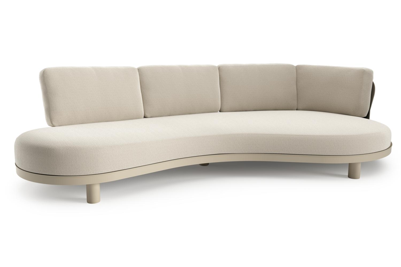 Donato loungebank in beige aluminium met lopi marble all weather sunbrella® luxe kussen