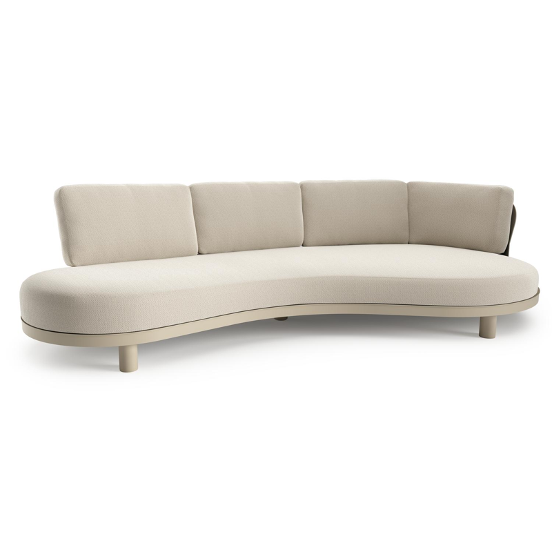 Donato loungebank in beige aluminium met lopi marble all weather sunbrella® luxe kussen