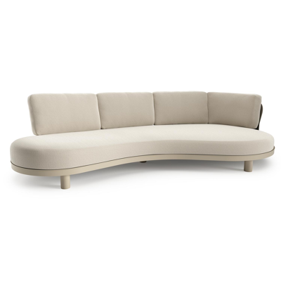 Donato loungebank in beige aluminium met lopi marble all weather sunbrella® luxe kussen