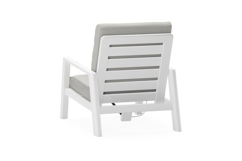 Cirello loungestoel 1-zit in wit aluminium met savane nimbus all weather sunbrella® luxe kussen