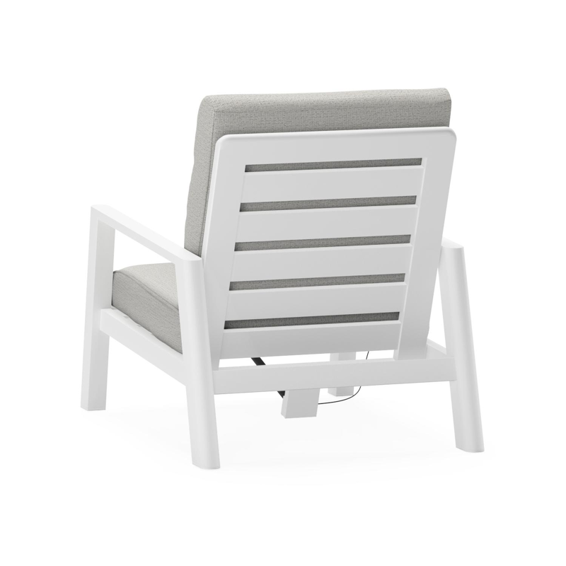 Cirello loungestoel 1-zit in wit aluminium met savane nimbus all weather sunbrella® luxe kussen