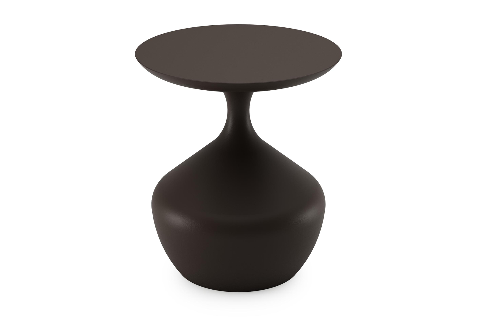 Bomero bijzettafel in donkerbruin aluminium - Dia. 48 x H 50 cm