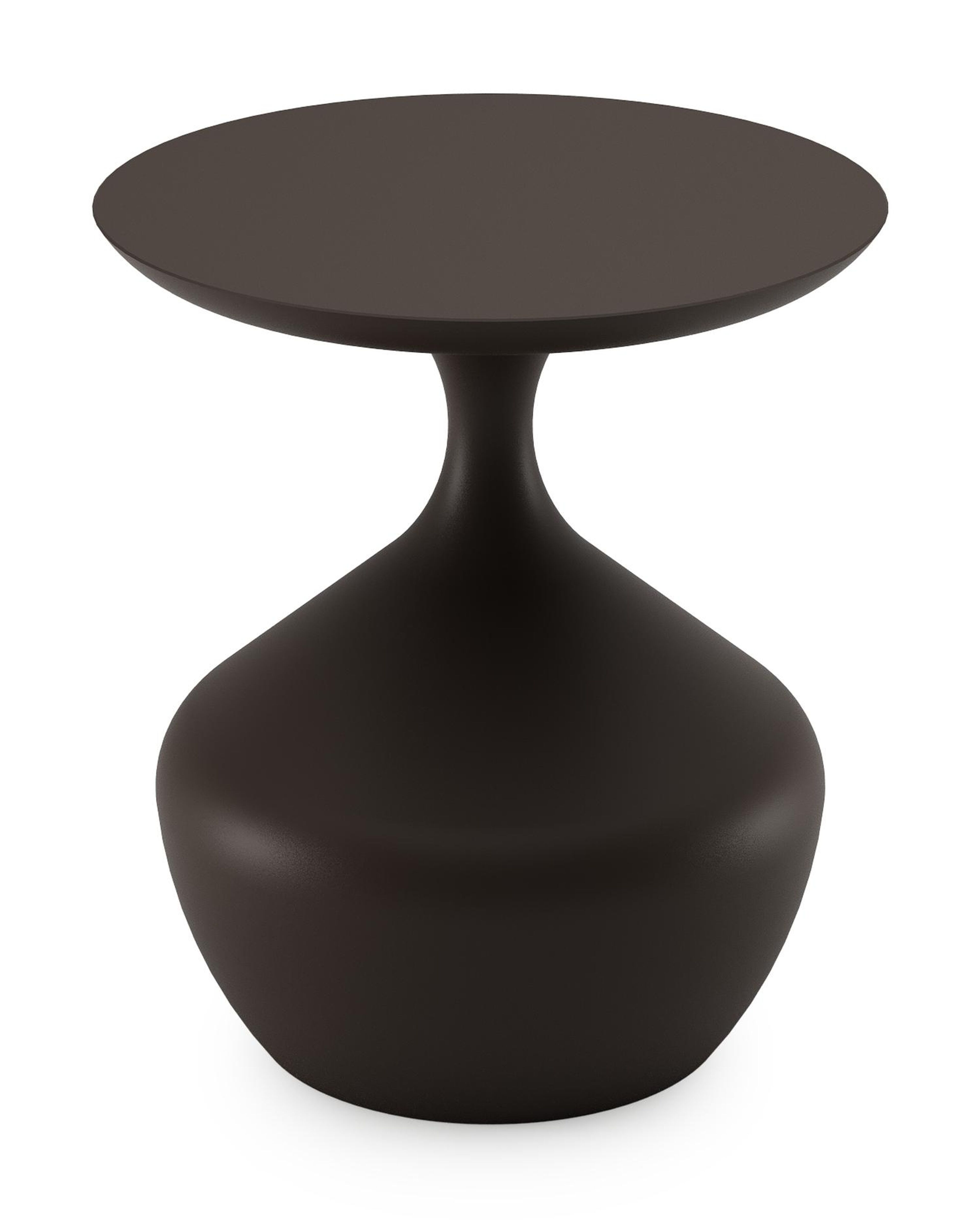 Table d'appoint Bomero en aluminium brun foncé - Diam. 48 x Haut. 50 cm