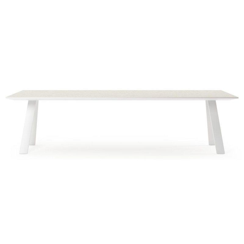 Cesano tuintafel in wit aluminium en volkeramiek shilin - L 280 x B 110 x H 75 cm