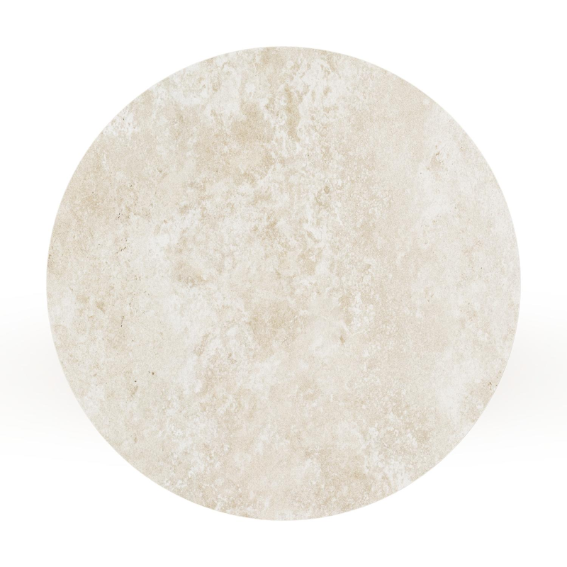 Table de basse Bomero en teck et céramique pleine Rapolano - Diam. 65 cm