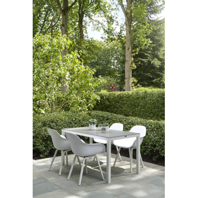 Puglia tuinstoel in wit aluminium en wit kunststof