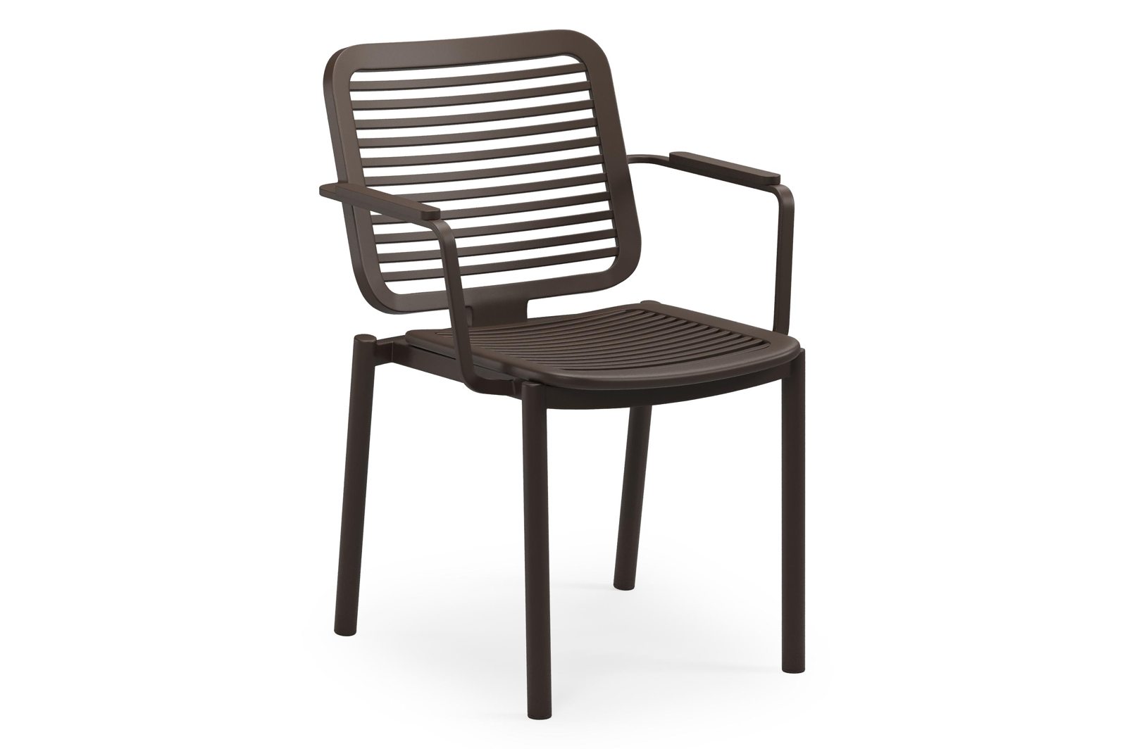 Fano tuinstoel in donkerbruin aluminium