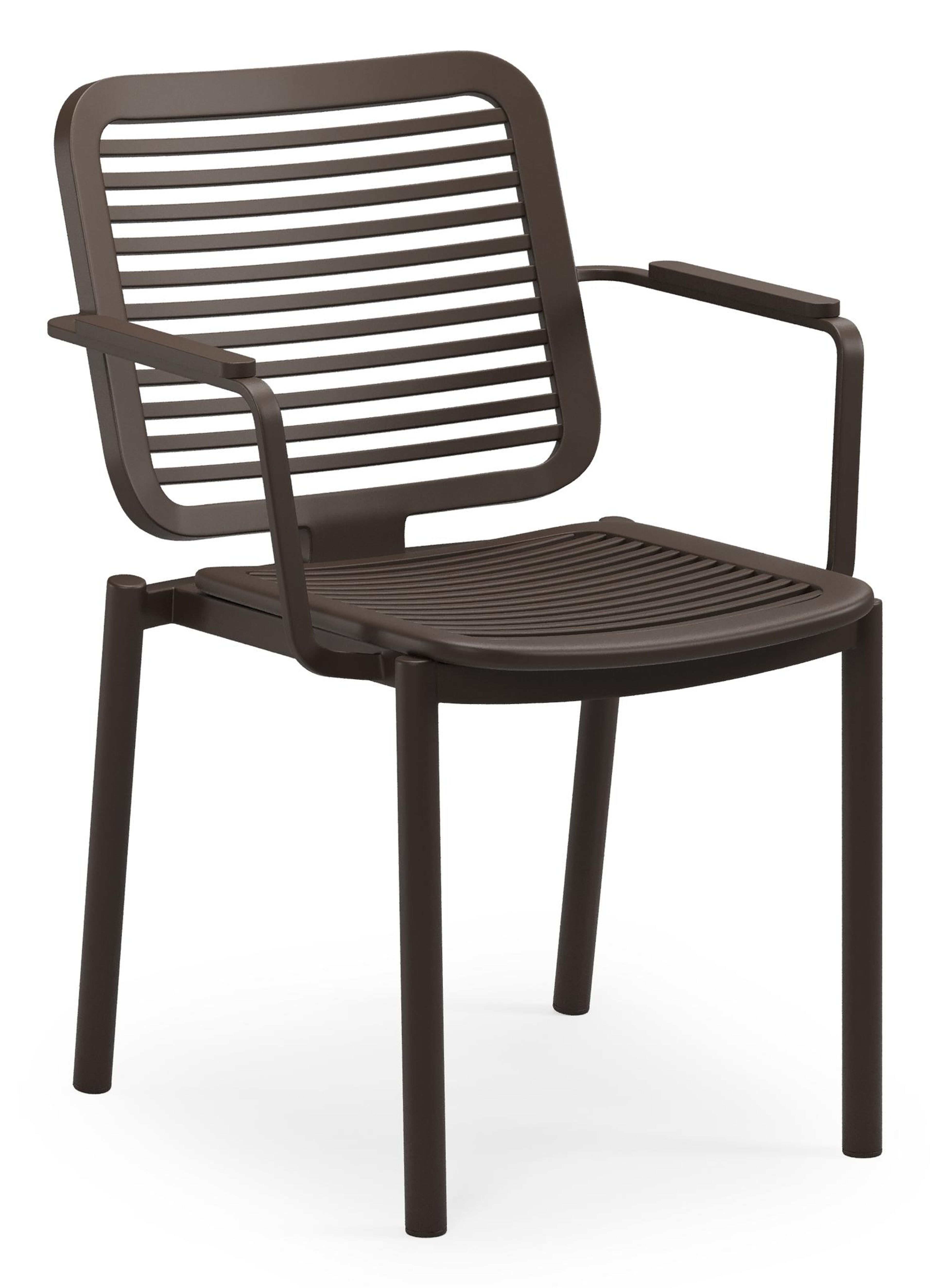 Fano tuinstoel in donkerbruin aluminium